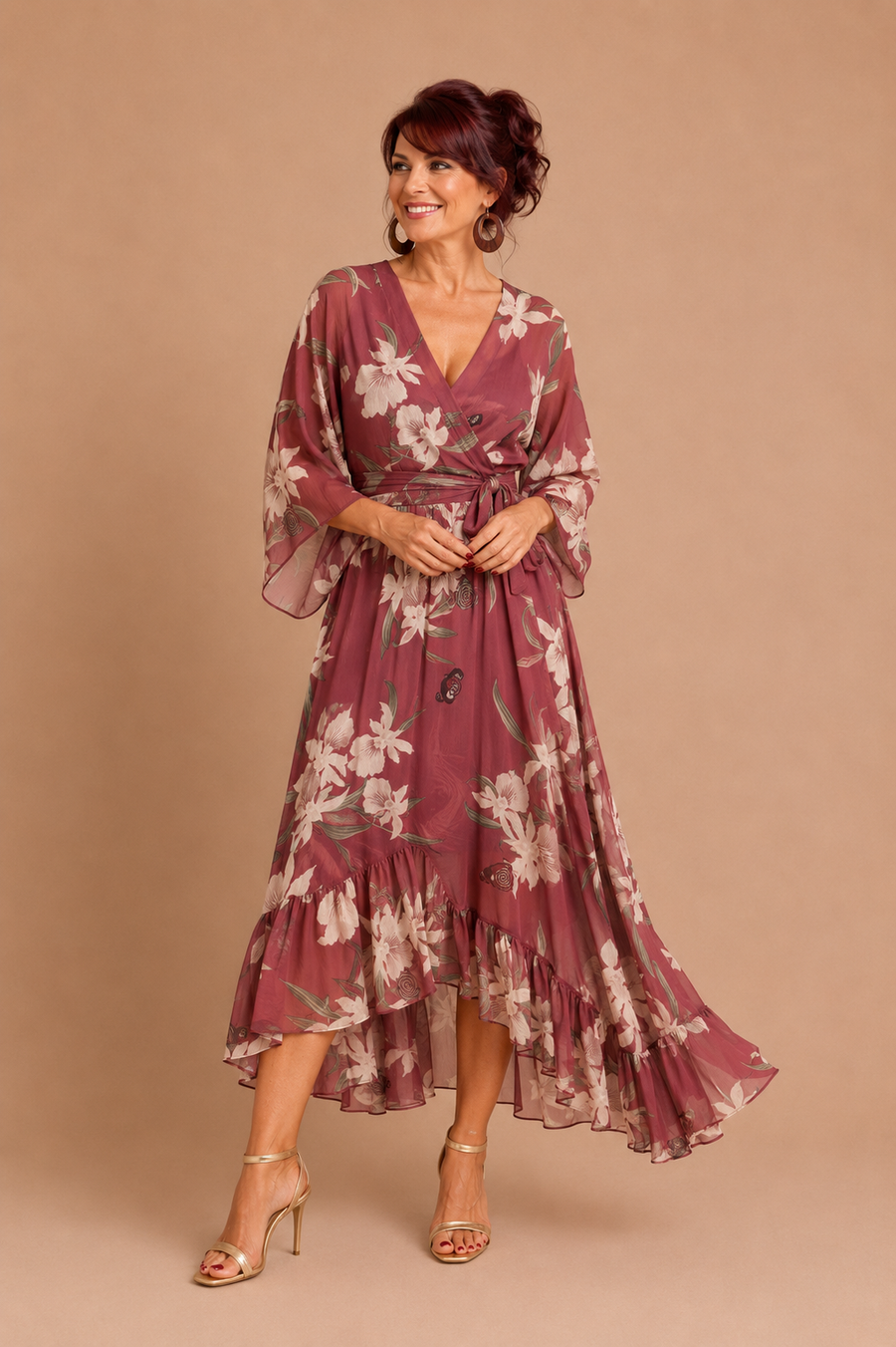 YASMINE™ - Elegant Kimono Midi Dress