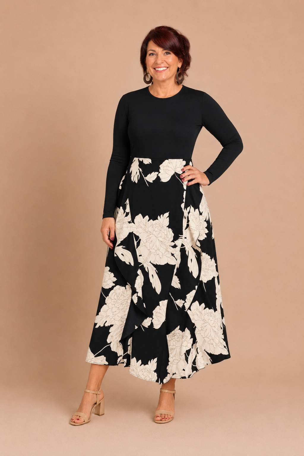 SADIE™ – Floral Charm Sleeveless Midi Dress