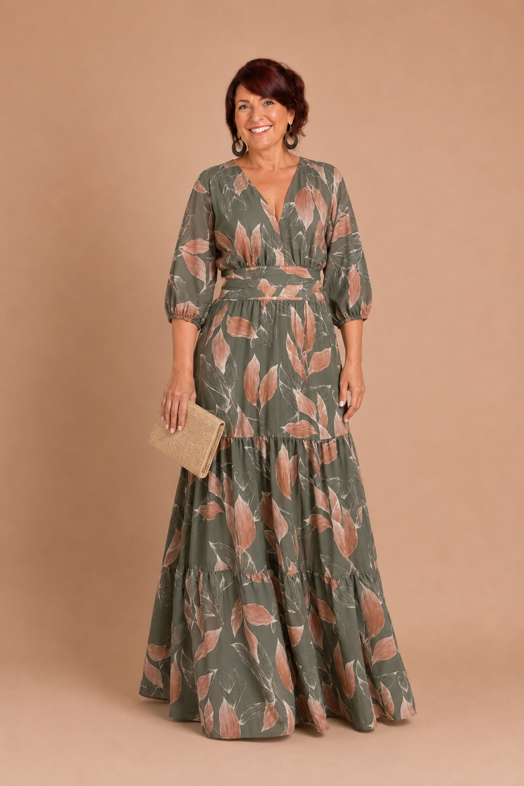 BELL™ - Elegant V-Neck Puff Sleeve Maxi Dress