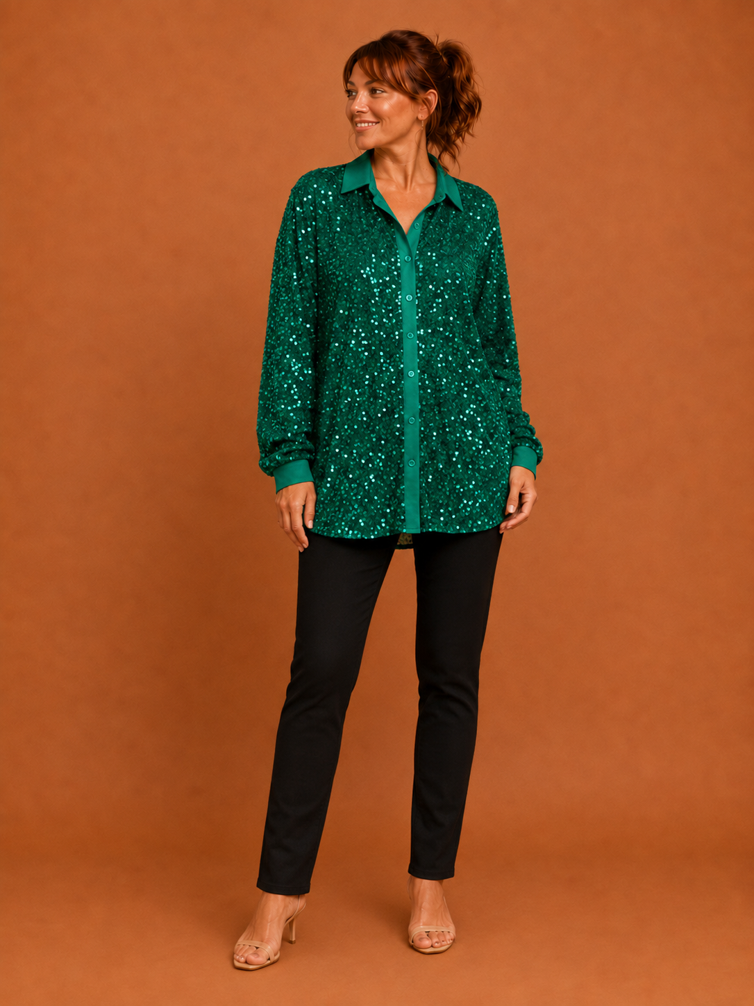 CIARA™ - Shimmer Sequin Shirt