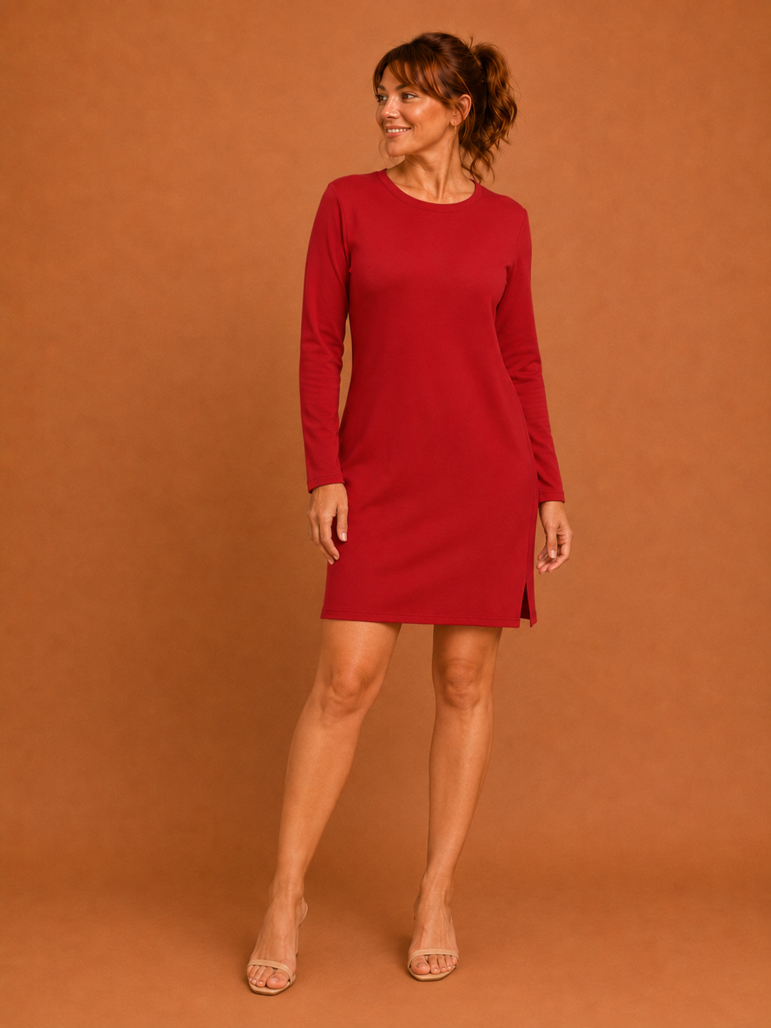 TATLO™ - Casual Long Sleeve Round Neck Mini Dress