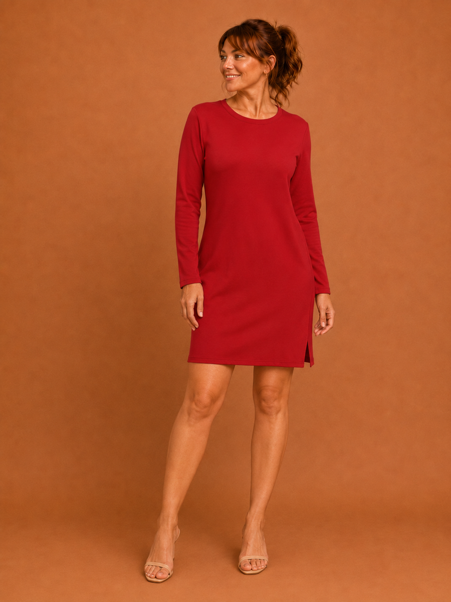 TATLO™ - Casual Long Sleeve Round Neck Mini Dress