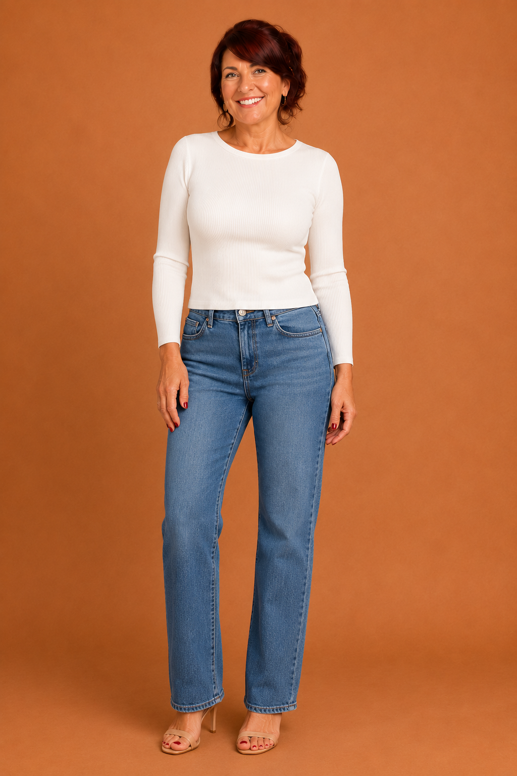 DAVINA™ - Casual Plain Crewneck Slim-Fit Top