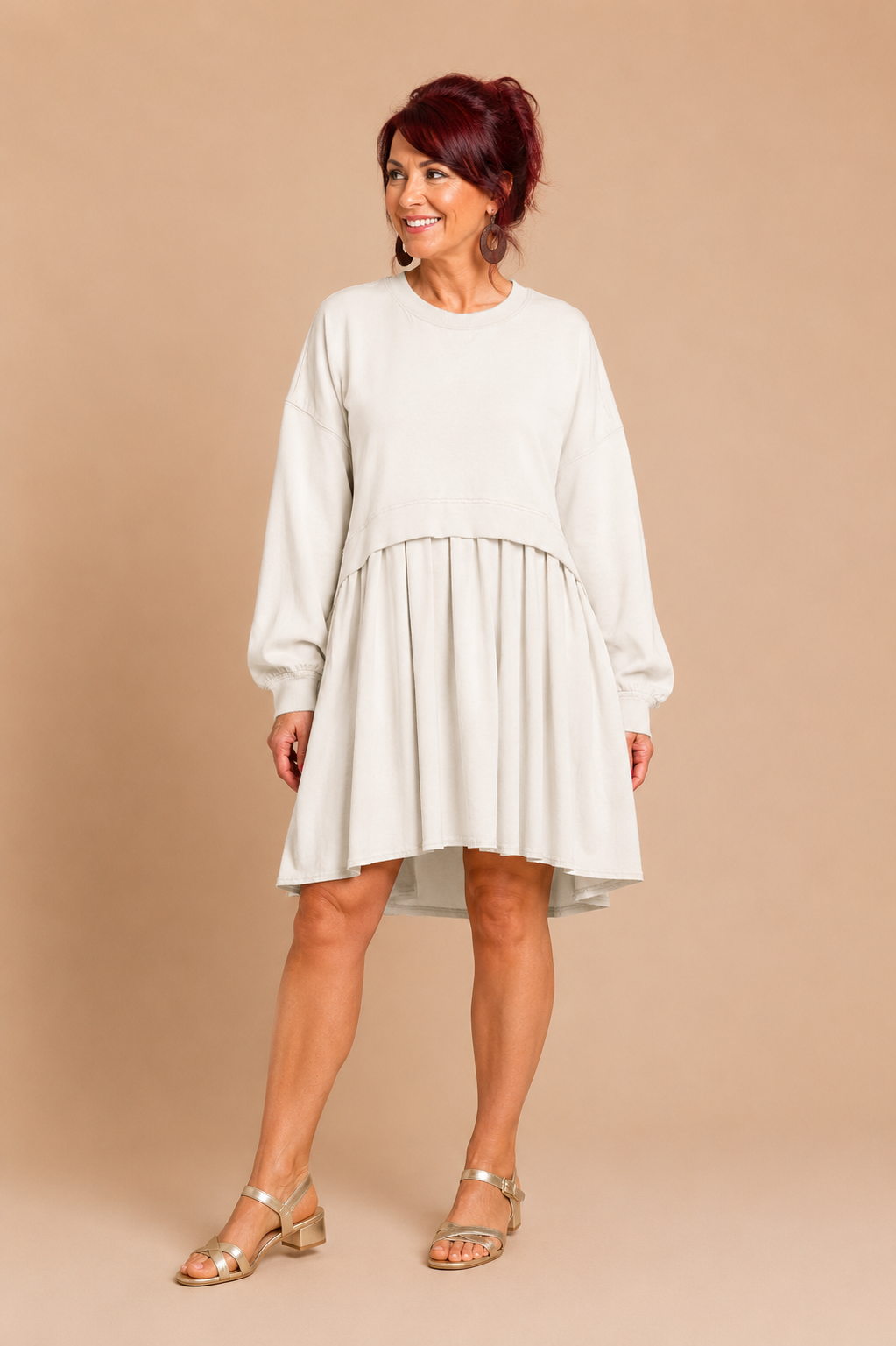 KARIYAH™ - Cozy Loose-Fit Long Sleeve Midi Dress